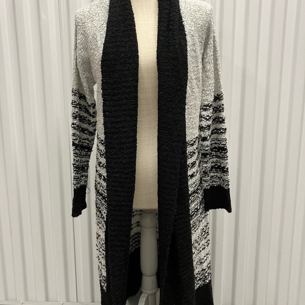 Grey and black cozy sweater for winter. :)